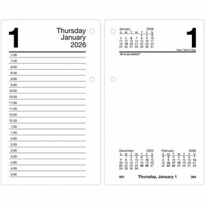 At-A-Glance Loose-Leaf Desk Calendar Refill withTabs - Standard - Julian Dates - Daily - 12 Month - January 2026 to December 2026 Product Image 