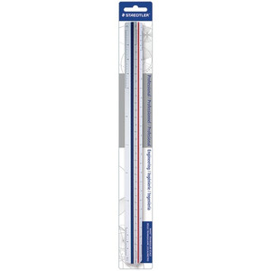 Staedtler 12" Triangular Engineer Scale - 12" Length - 10, 20, 30, 40, 50, 60 Graduations - Imperial Measuring System - Polystyrene - White Product Image 