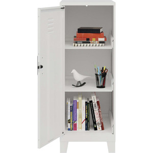 NuSparc Personal Locker - 3 Shelve(s) - for Office, Home, Sport Equipments, Toy, Game, Classroom, Playroom, Basement, Garage - Overall Size 42.5" Height x 14.2" Width x 18" Depth - White - Steel Product Image 