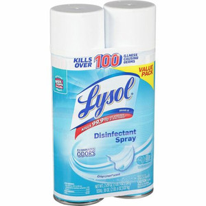 Lysol Crisp Linen Disinfectant Spray - Ready-To-Use - 19 oz (1.19 lb) - Crisp Linen Scent - Clear Product Image 