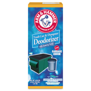 Arm & Hammer Trash Can and Dumpster Deodorizer with Baking Soda, Sprinkle Top, Original, Powder, 42.6 oz Box, 9/Carton View Product Image