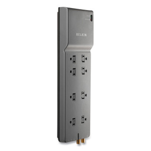 Belkin Home/Office Surge Protector, 8 AC Outlets, 12 ft Cord, 3,390 J, Dark Gray (BLKBE10823012) View Product Image