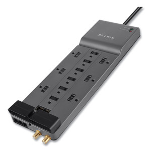 Belkin Professional Series SurgeMaster Surge Protector, 12 AC Outlets, 10 ft Cord, 3,996 J, Dark Gray View Product Image