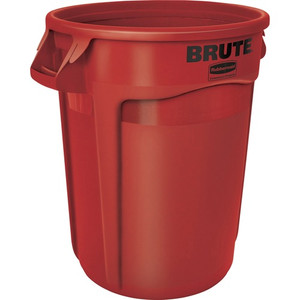 Rubbermaid Commercial Brute 32-Gallon Vented Container - 32 gal Capacity - Round - Warp Resistant, UV Coated, Reinforced, Damage Resistant, Heavy Duty, Handle, Tear Resistant - 27.3" Height x 21.9" Diameter - Plastic Product Image 