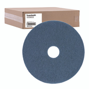 Boardwalk Scrubbing Floor Pads, 17" Diameter, Blue, 5/Carton View Product Image