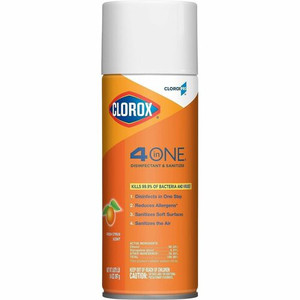 CloroxPro&trade 4 in One Disinfectant & Sanitizer - 14 fl oz (0.4 quart) - Fresh Citrus Scent - Deodorize, Disinfectant - (CLO31043) Product Image 