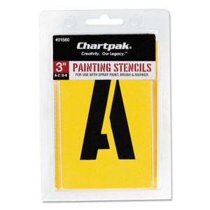Chartpak Professionial Lettering Stencils, Painting Stencil Set, A-Z Set/0-9, 3", Manila, 35/Set (CHA01560) View Product Image