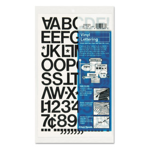 Chartpak Press-On Vinyl Letters and Numbers, Self Adhesive, Black, 1"h, 88/Pack (CHA01030) View Product Image