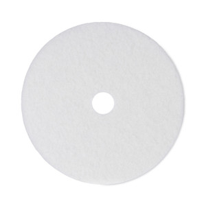 Boardwalk Polishing Floor Pads, 21" Diameter, White, 5/Carton (BWK4021WHI) View Product Image