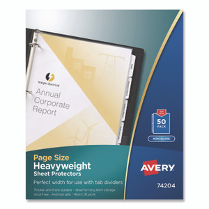 Avery Top-Load Poly Three-Hole Sheet Protectors, Non-Glare, Letter, 50/Box View Product Image
