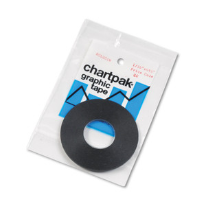 Chartpak Graphic Chart Tapes, 1" Core, 0.06" x 54 ft, Matte Black (CHABG6201M) View Product Image