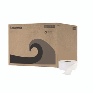 Boardwalk Jumbo Roll Bathroom Tissue, Septic Safe, 2-Ply, White, 3.2" x 525 ft, 12 Rolls/Carton View Product Image
