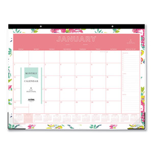 Blue Sky Day Designer Peyton Desk Pad Calendar, Floral Artwork, 22 x 17, Black Binding, Clear Corners, 12-Month (Jan-Dec): 2024 View Product Image