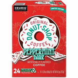 The Original Donut Shop K-Cup, Pod Peppermint Bark Keurig Single-Serve K-Cup Pods, Light Roast Coffee, 24 Count - Compatible with K-Cup Brewer - Light - K-Cup, Pod - Peppermint Bark - Kosher Product Image 
