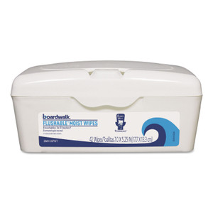 Boardwalk Flushable Moist Wipes, 5.25 x 7, Floral Scent, White, 42/Tub, 12 Tubs/Carton (BWK457WT) View Product Image