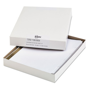Office Essentials Index Dividers with White Labels, 5-Tab, 11 x 8.5, White, 25 Sets (AVE11338) View Product Image
