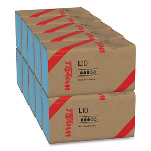 WypAll L10 Windshield Towels, 1-Ply, 9.1 x 10.25, Light Blue, 224/Pack, 10 Packs/Carton View Product Image