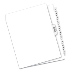 Avery Preprinted Legal Exhibit Side Tab Index Dividers, Avery Style, 26-Tab, 26 to 50, 11 x 8.5, White, 1 Set View Product Image