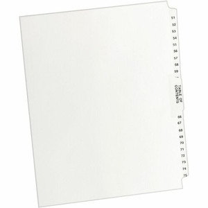 Avery Premium Collated Legal Exhibit Dividers with Table of Contents Tab - Avery Style - 26 x Divider(s) - Printed Tab(s) - Digit - 51-75 Product Image 