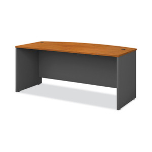 Bush Series C Collection Bow Front Desk, 71.13" x 36.13" x 29.88", Natural Cherry/Graphite Gray (BSHWC72446) View Product Image