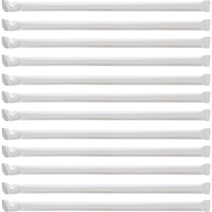 Genuine Joe Jumbo Translucent Straight Straws - 7.8" Length - Clear - 500/Box Product Image 