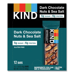 KIND Nuts and Spices Bar, Dark Chocolate Nuts and Sea Salt, 1.4 oz, 12/Box (KND17851) View Product Image