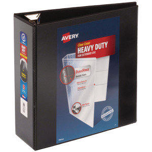 Avery Heavy-Duty View Binder with DuraHinge and Locking One Touch EZD Rings, 3 Rings, 4" Capacity, 11 x 8.5, Black View Product Image