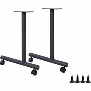 Lorell Invent Training Table Components - Black C-leg Base - 2 Legs - 28.50" Height x 5" Width x 22" Depth - Training - Assembly Required Product Image 