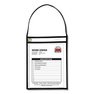 C-Line 1-Pocket Shop Ticket Holder w/Setrap, Black Stitching, 75-Sheet, 9 x 12, 15/Box (CLI41922) View Product Image