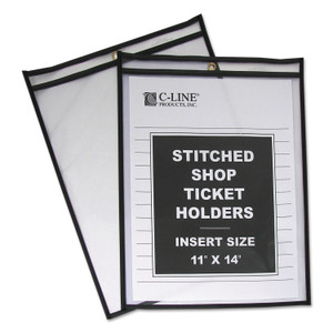 C-Line Shop Ticket Holders, Stitched, Both Sides Clear, 75 Sheets, 11 x 14, 25/Box (CLI46114) View Product Image