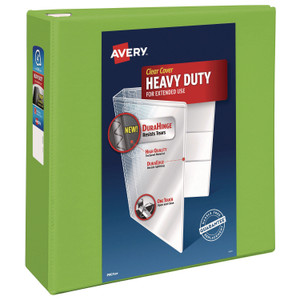 Avery Heavy-Duty View Binder with DuraHinge and Locking One Touch EZD Rings, 3 Rings, 4" Capacity, 11 x 8.5, Chartreuse View Product Image