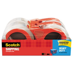 Scotch 3850 Heavy-Duty Packaging Tape with Dispenser, 3" Core, 1.88" x 54.6 yds, Clear, 4/Pack (MMM38504RD) View Product Image