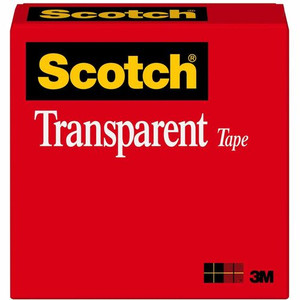 Scotch Transparent Office Tape - 72 yd Length x 1" Width - 3" Core - Clear - Stain Resistant, Moisture Resistant, Long Lasting - For Multipurpose, Mending, Packing, Label Protection, Wrapping Product Image 
