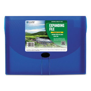 C-Line Expanding Files, 1.63" Expansion, 7 Sections, Cord/Hook Closure, 1/6-Cut Tabs, Letter Size, Blue (CLI48305) View Product Image