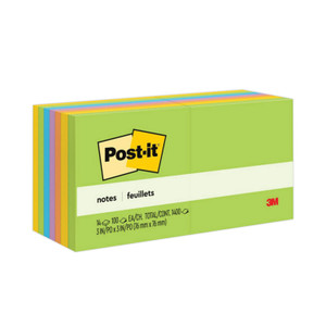 Post-it Notes Original Pads in Floral Fantasy Collection Colors, Value Pack, 3" x 3", 100 Sheets/Pad, 14 Pads/Pack (MMM65414AU) View Product Image