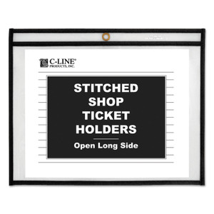 C-Line Shop Ticket Holders, Stitched, Sides Clear, 50 Sheets, 11 x 8.5, 25/Box (CLI49911) View Product Image