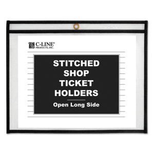 C-Line Shop Ticket Holders, Stitched, Both Sides Clear, 75 Sheets, 12 x 9, 25/Box (CLI49912) View Product Image
