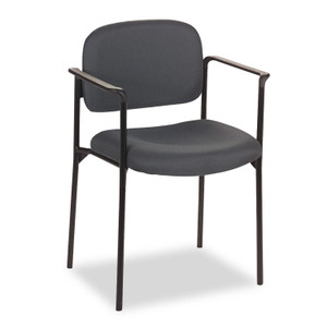 HON VL616 Stacking Guest Chair with Arms, Fabric Upholstery, 23.25" x 21" x 32.75", Charcoal Seat, Charcoal Back, Black Base View Product Image