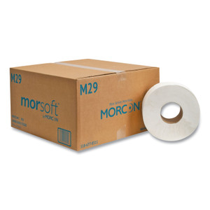 Morcon Tissue Jumbo Bath Tissue, Septic Safe, 2-Ply, White, 3.3" x 700 ft, 12 Rolls/Carton (MOR29) View Product Image