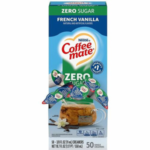 Coffee mate Zero-Sugar French Vanilla Nondairy Liquid Creamer Singles - French Vanilla Flavor - 0.38 fl oz (11 mL) - 50 Serving Product Image 