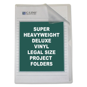 C-Line Deluxe Vinyl Project Folders, Legal Size, Clear, 50/Box (CLI62139) View Product Image