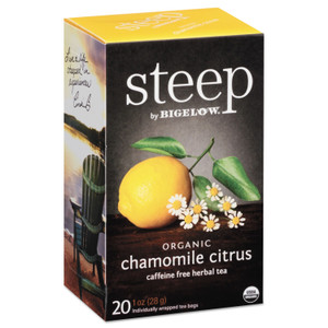 Bigelow steep Tea, Chamomile Citrus Herbal, 1 oz Tea Bag, 20/Box (BTC17707) View Product Image