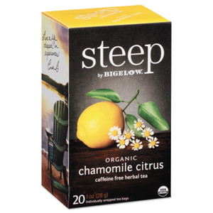 Bigelow steep Tea, Chamomile Citrus Herbal, 1 oz Tea Bag, 20/Box View Product Image