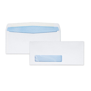 Quality Park Security Tint Window Envelope, #9, Commercial Flap, Gummed Closure, 3.88 x 8.88, White, 500/Box (QUA21212) View Product Image