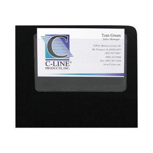 C-Line Self-Adhesive Business Card Holders, Top Load, 2 x 3.5, Clear, 10/Pack (CLI70257) View Product Image
