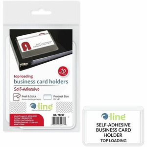 C-Line Self-adhesive Business Card Holders - 3.5" Height x 2" Width x 2.4" Length - Polypropylene - Clear Product Image 