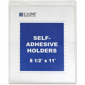 C-Line Vinyl File Pocket - 9" x 12" - Vinyl - Clear - Self-adhesive Product Image 