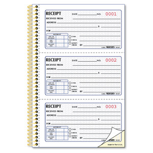 Rediform Gold Standard Money Receipt Book, Two-Part Carbonless, 5 x 2.75, 3 Forms/Sheet, 225 Forms Total (RED8L829) View Product Image