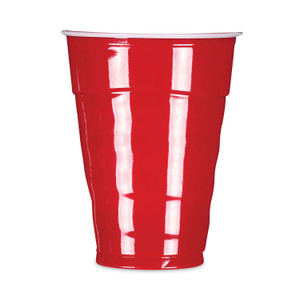 Hefty Easy Grip Disposable Plastic Party Cups, 9 oz, Red, 50/Pack, 12 Packs/Carton (RFPC20950CT) View Product Image