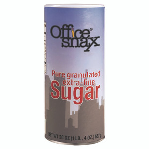 Office Snax Sugar Canister, 20 oz Reclosable Canister, 24/Carton View Product Image